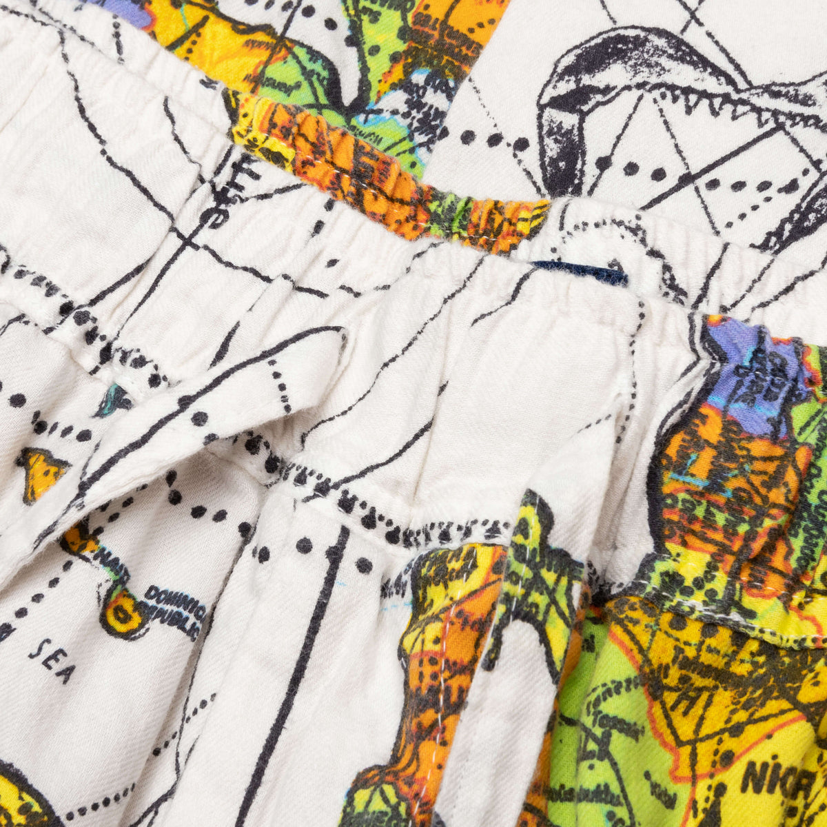 Dr. Woo World Map Pajama Pant Map - White