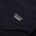 Curved Hem Nylon Short Sleeve Shirt - Navy/White