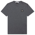 Patch Logo S/S Tee - Melange Dark Grey