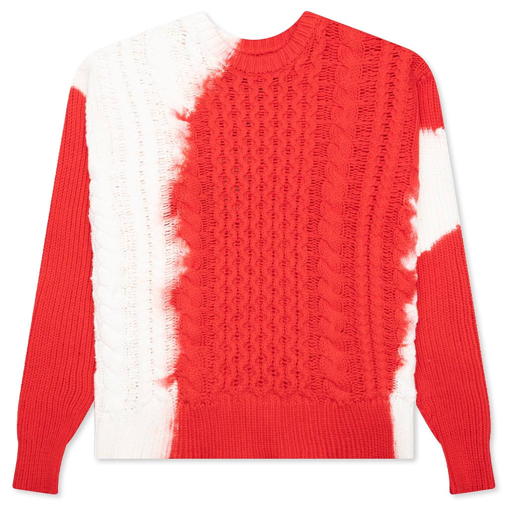 Tie Dye Fisherman Sweater - Red