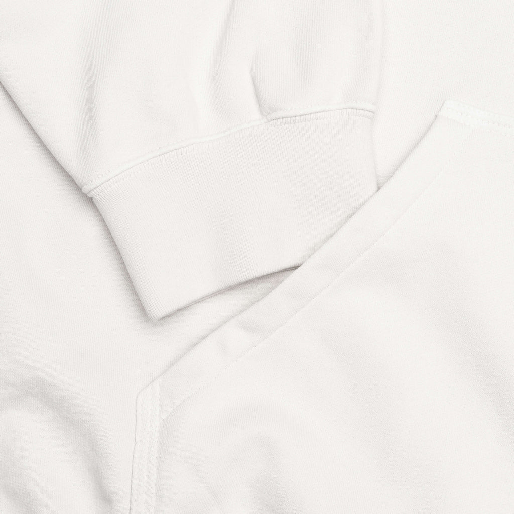 Reverse Applicated Stitch Logo Zipped Hoodie - Ecru