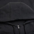 Reverse Applicated Stitch Logo Zipped Hoodie - Washed Black