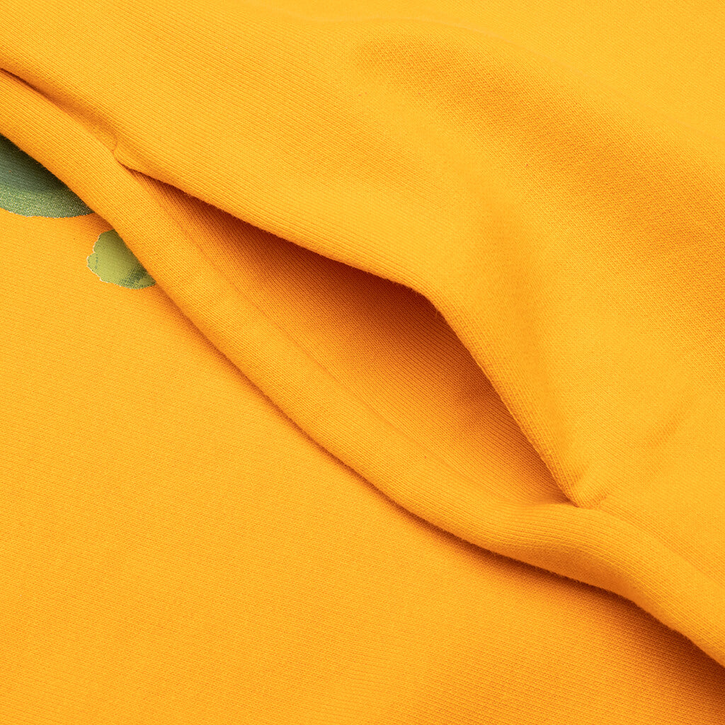 Organic Cotton Sweatshirt With Dripping Print - Light Orange