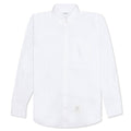 Solid Oxford Straight Fit Button Down L/S Shirt - White