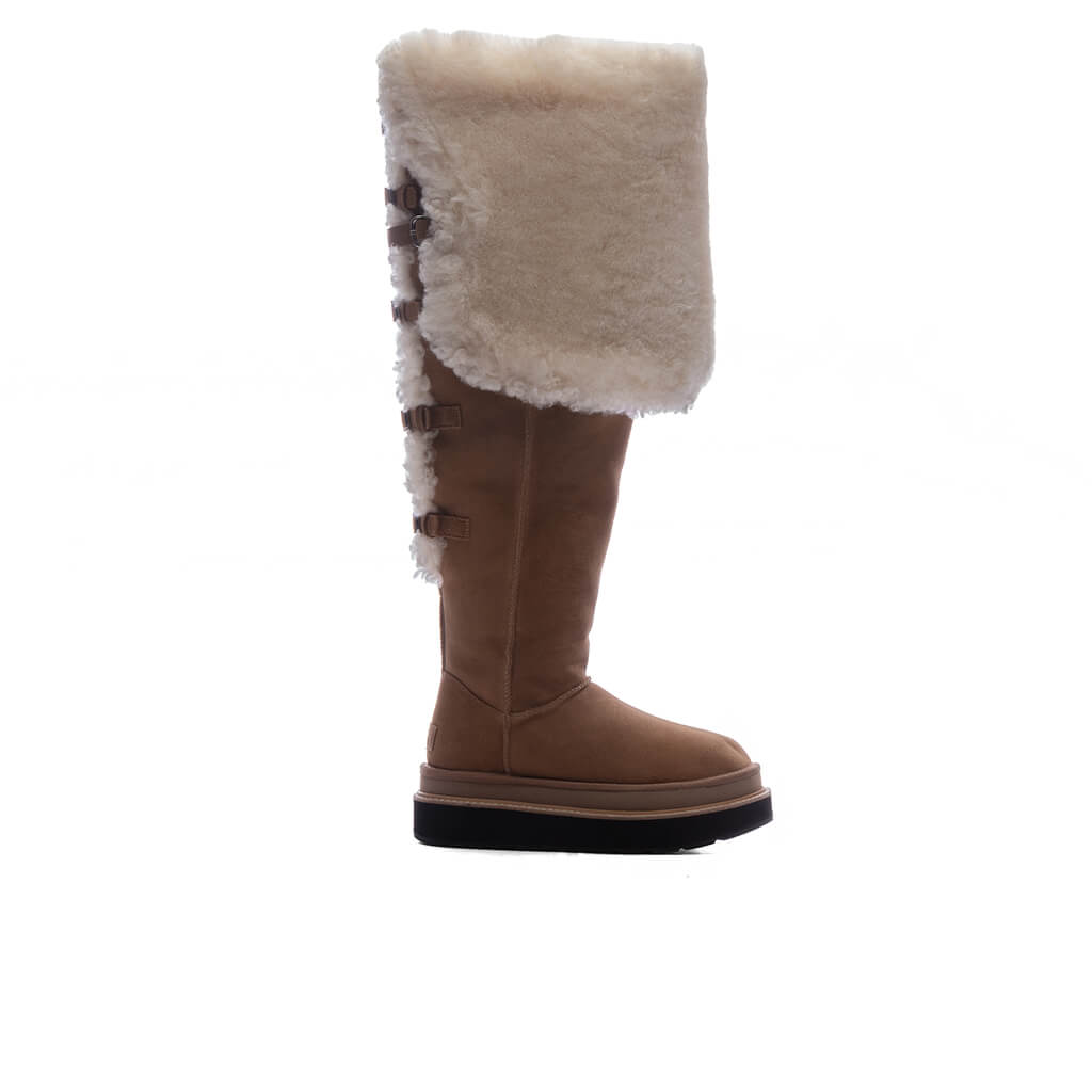 Sacai Women's Thigh High Boot - Chestnut