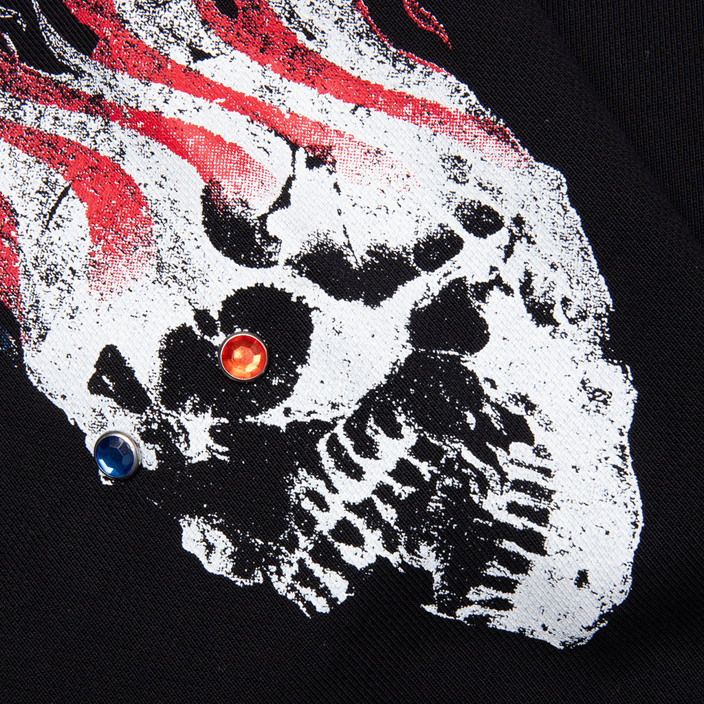 Flag Zip Up Hoodie - Black