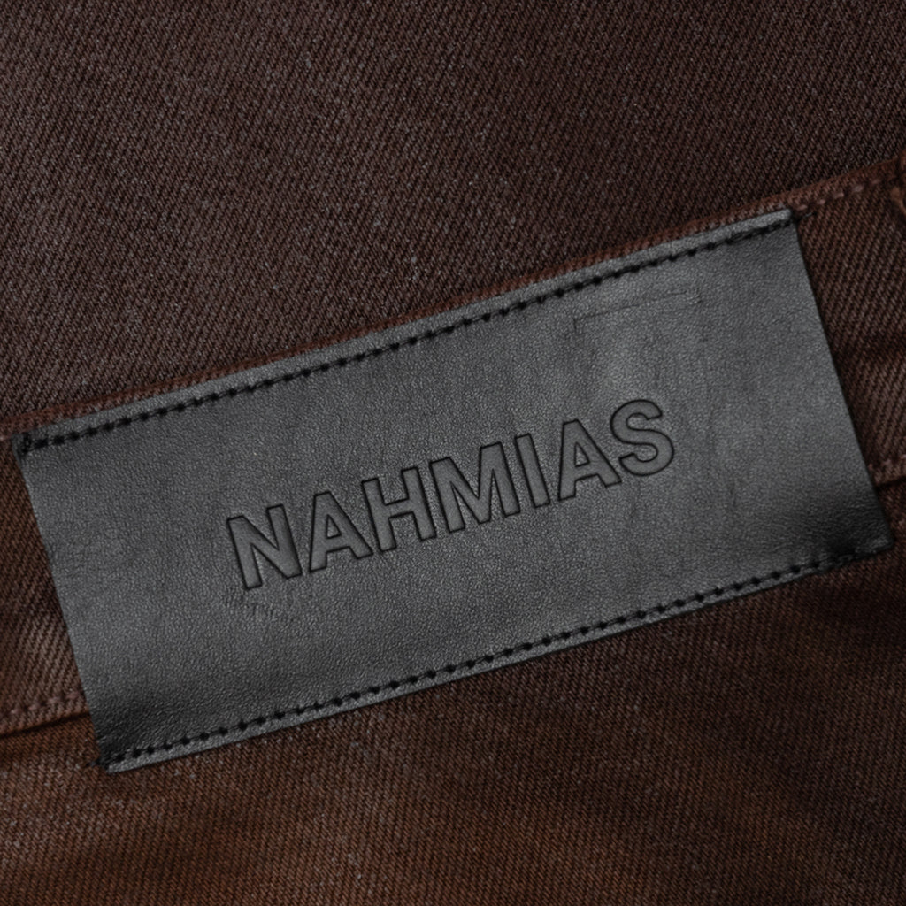 Waxed Denim Logo Cargo Pant -Brown Wash