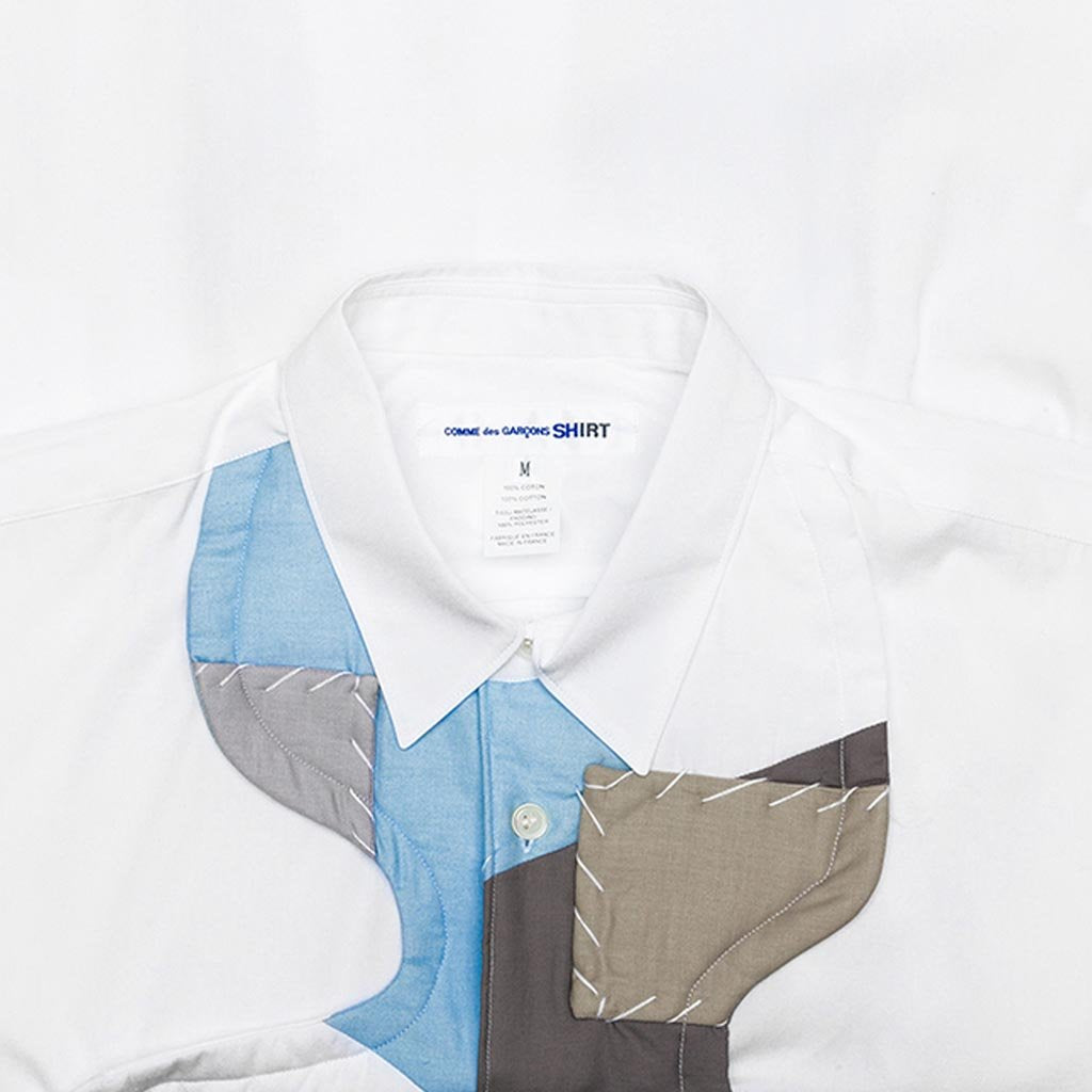 Mens Woven - White/Dark Grey