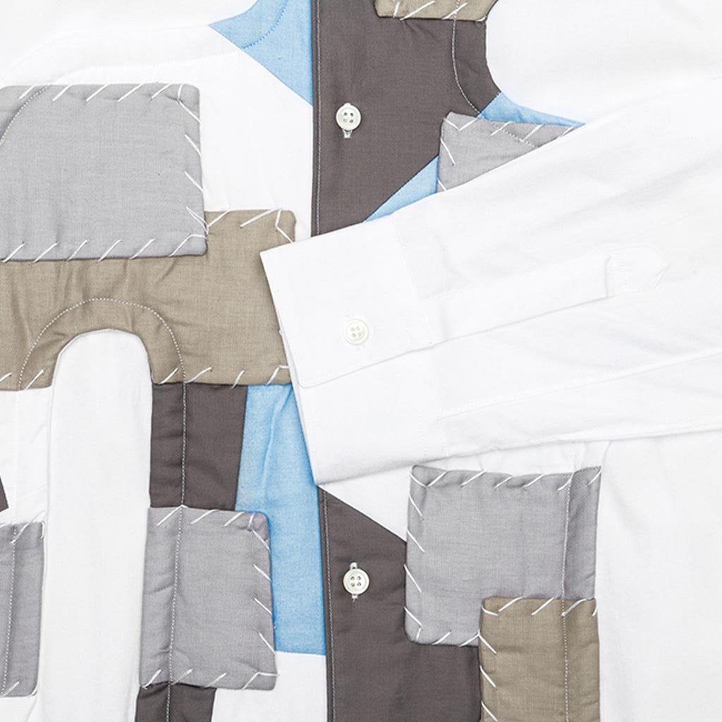 Mens Woven - White/Dark Grey