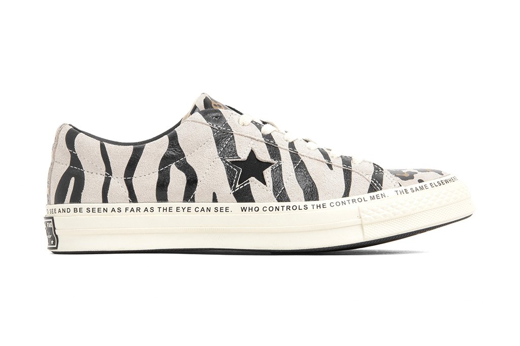 Converse x Brain Dead One Star Ox - Egret/Black/Multi