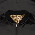 Reversible Rib Collar Jacket - Black/Leopard